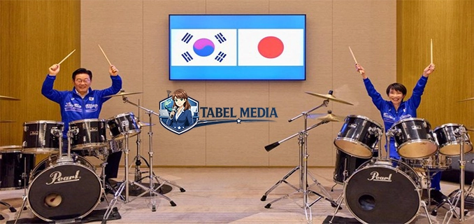 PM Jepang & Presiden Korsel Pamer Akraban Main Drum Bareng